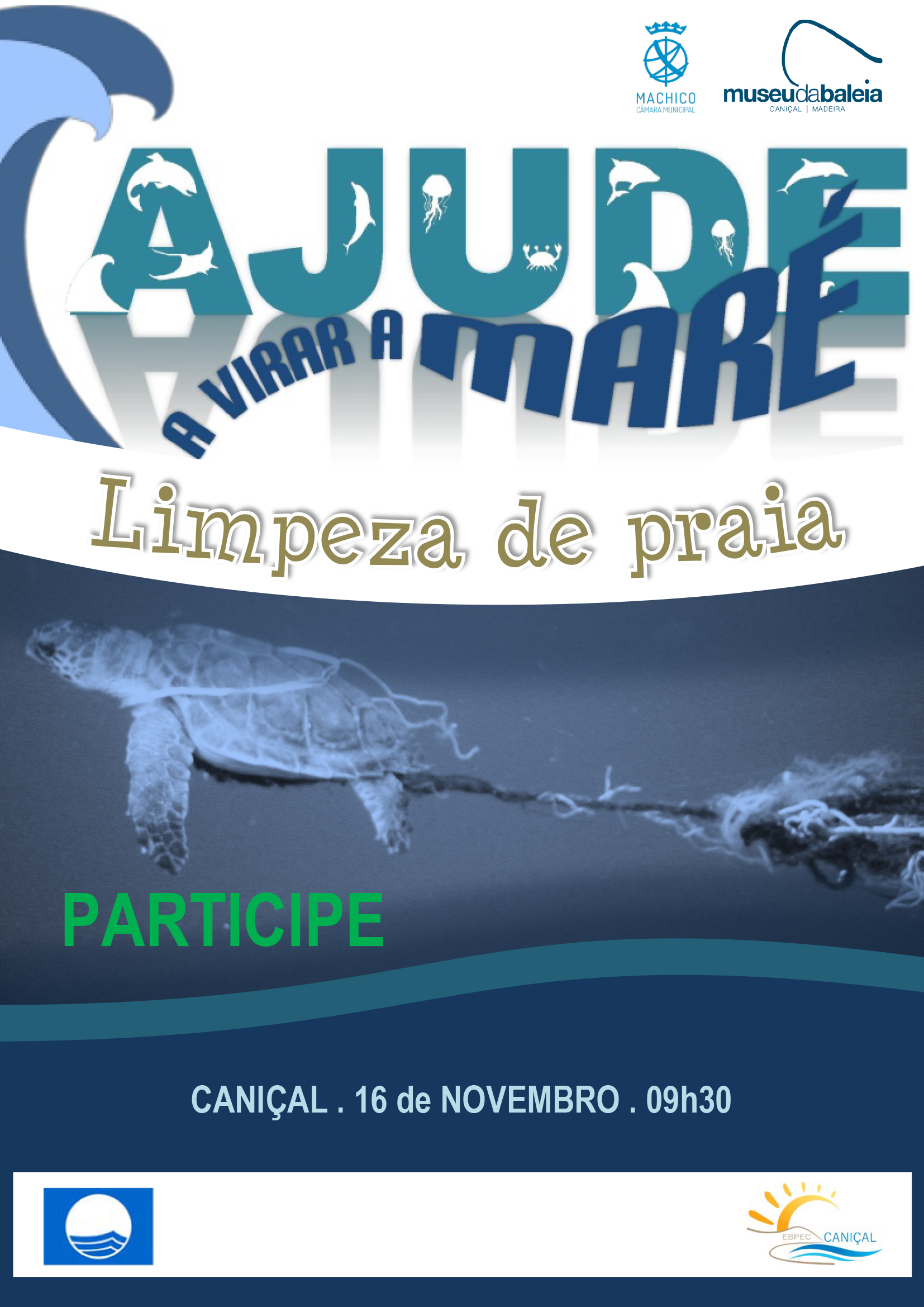 Cartaz limpeza de praia Novembro 2023